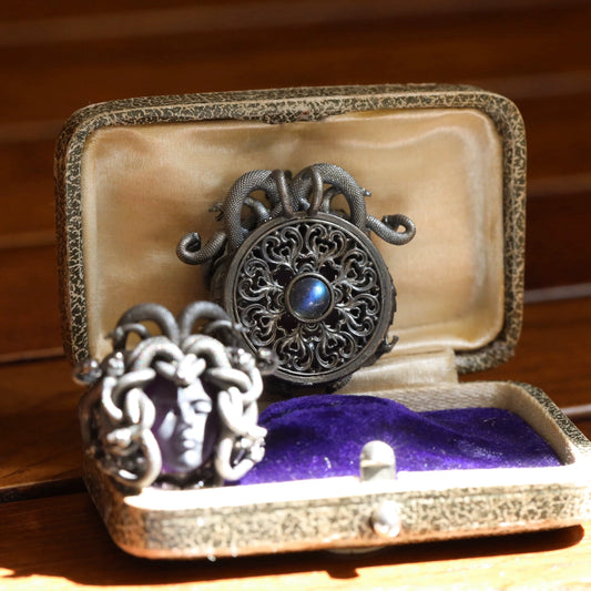 Medusa Pendant Unisex Chain Silver Necklace