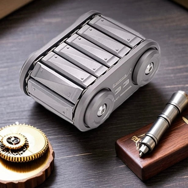 Tank EDC Fidget Heavy-Duty Metal Ratchet Spinner for Stress Relief & Focus