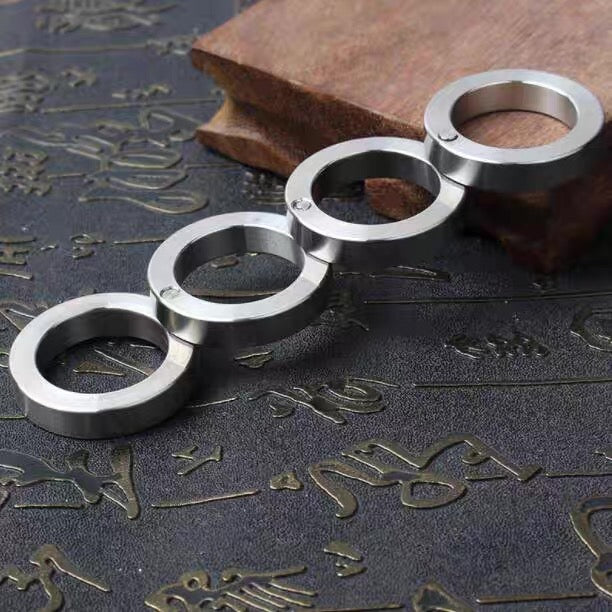 EDC Rotatable Folding Ring Knuckles Fidget Fist Bumper Buckle