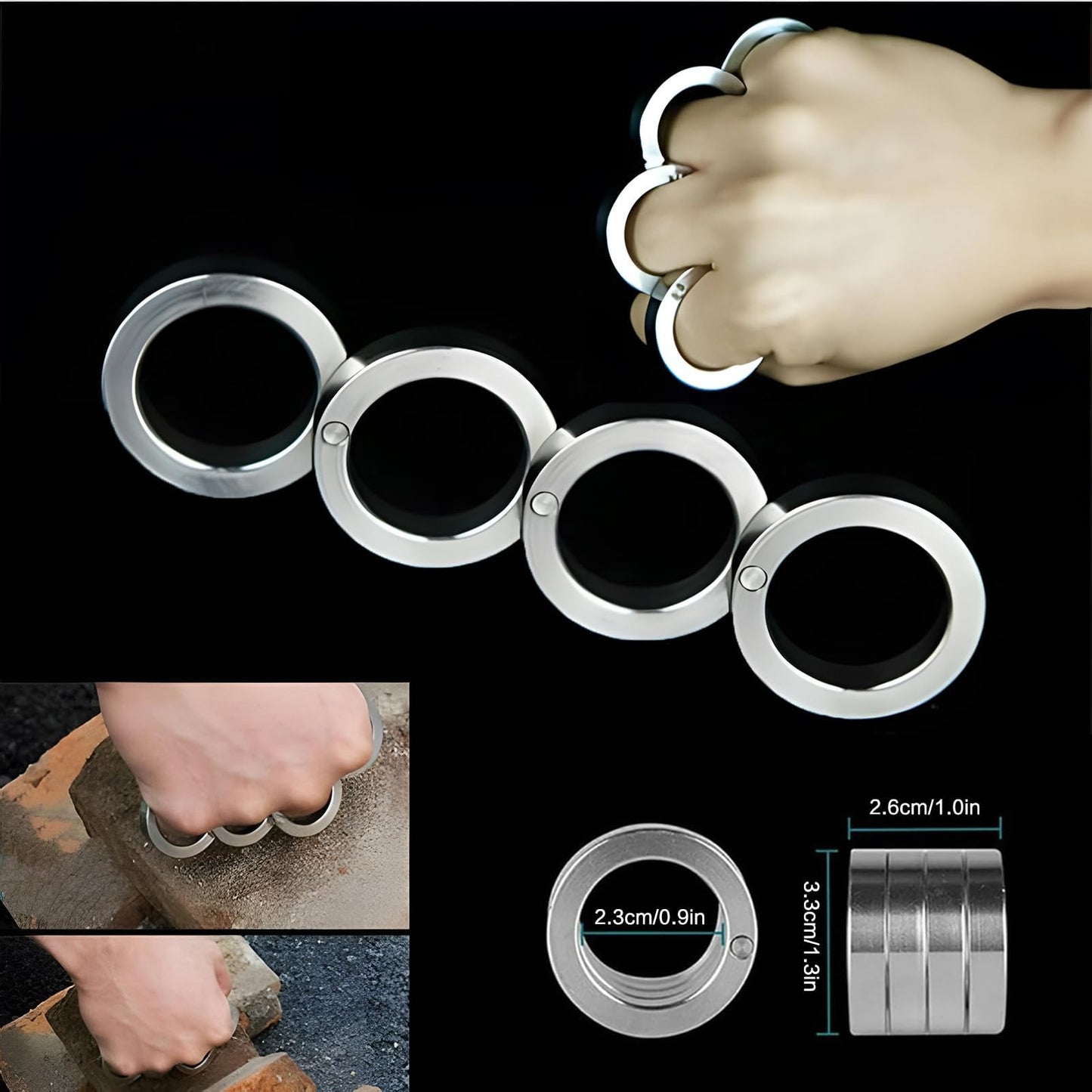 EDC Rotatable Folding Ring Knuckles Fidget Fist Bumper Buckle