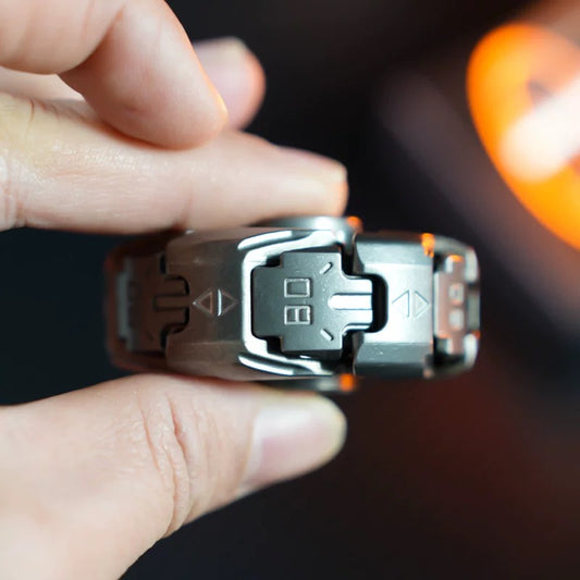 STORM-08™ Stonewashed Stainless Steel Stress Reliever EDC Fidget Spinner