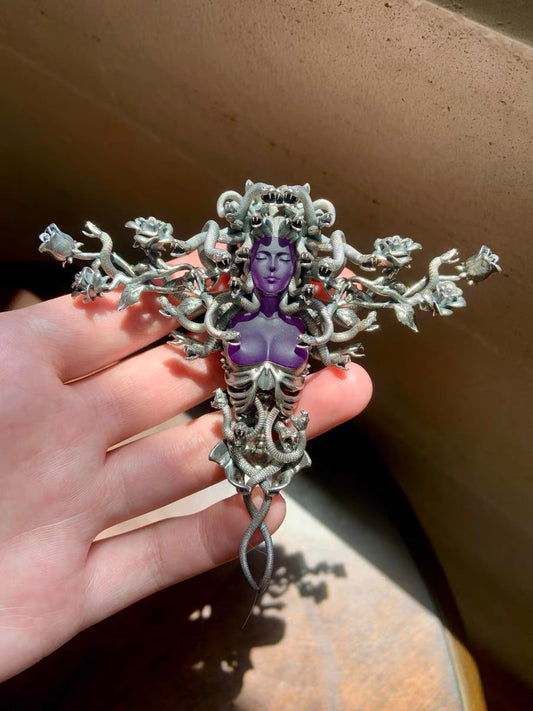 Medusa Pendant/Brooch Silver Intricate Craftsmanship