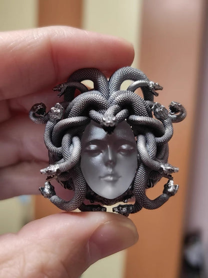 Medusa Pendant Unisex Chain Silver Necklace