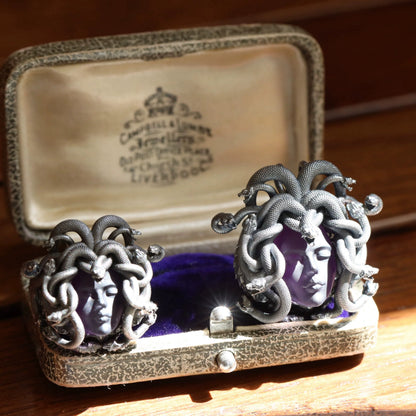 Medusa Pendant Unisex Chain Silver Necklace