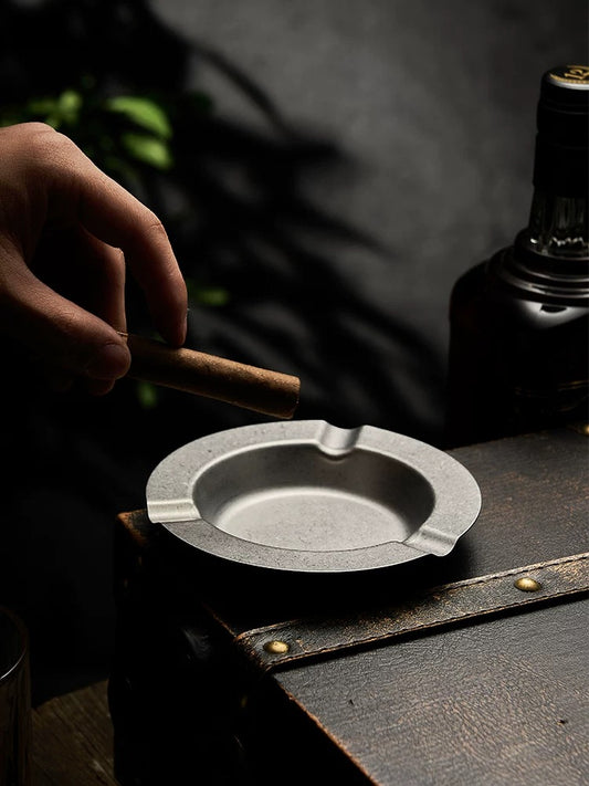 Metal Cigar Ashtray with 3 Cigarettes Slots